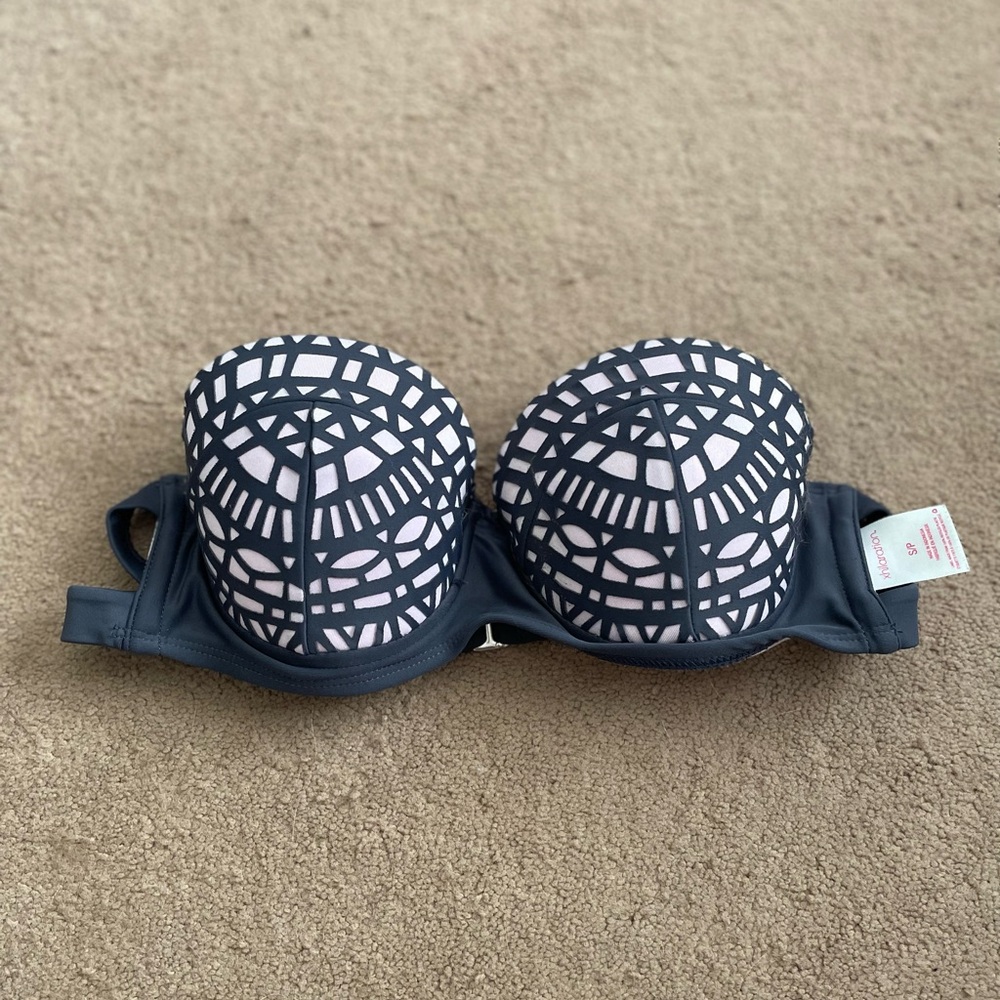 Grey and Pink Bikini Top and Bottoms